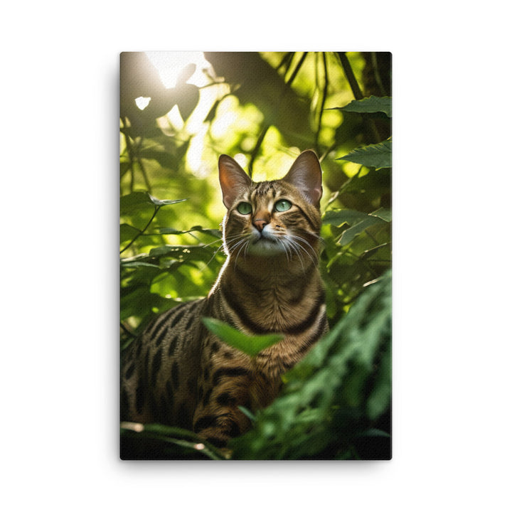 Bengal Cat in its Natural Habitat Canvas - PosterfyAI.com