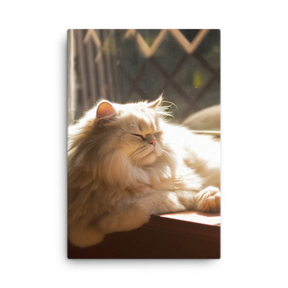 Persian Cat Relaxation Canvas - PosterfyAI.com