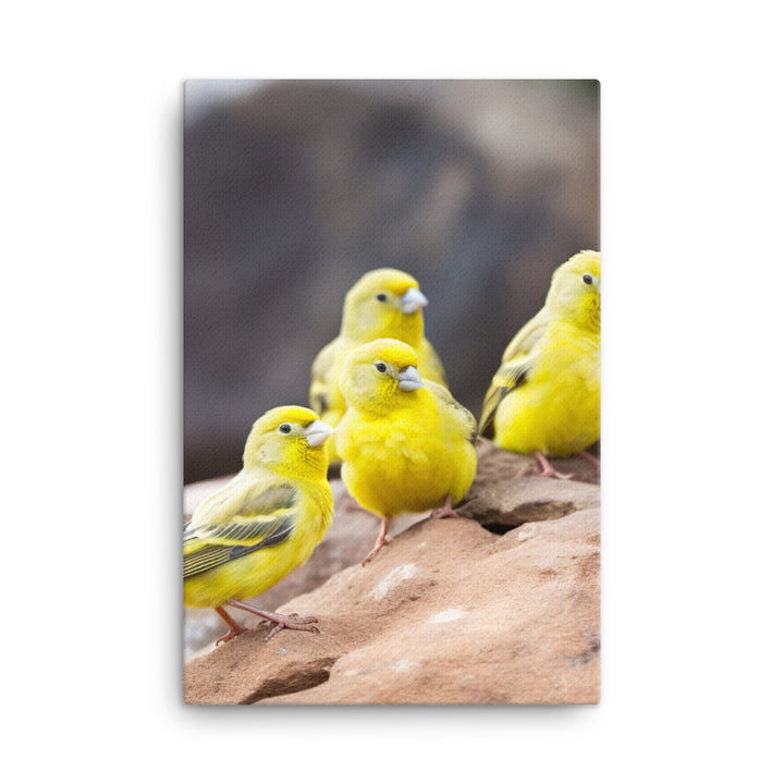 Canaries in a natural habitat Canvas - PosterfyAI.com