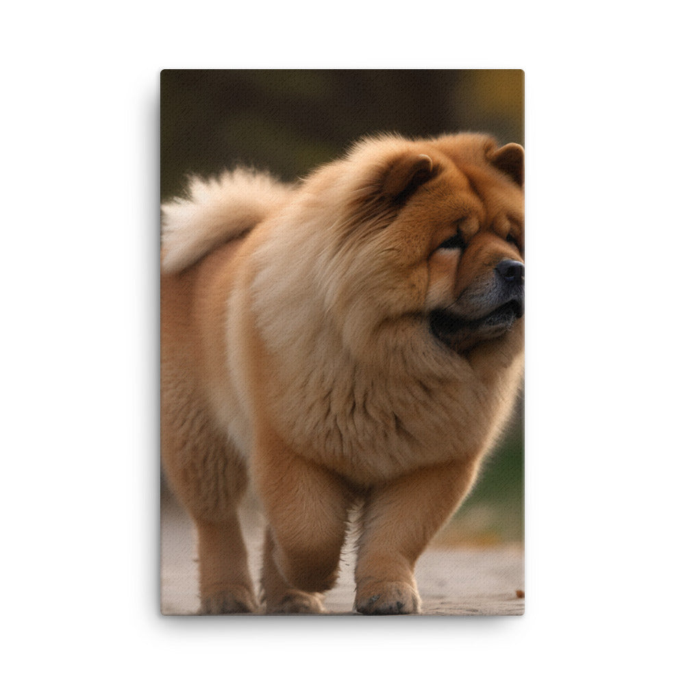 Chow Chow Taking a Leisurely Stroll Canvas - PosterfyAI.com