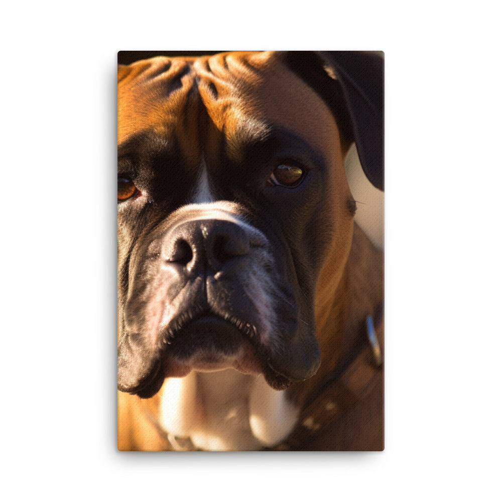 Boxer Portrait in Sunlight Canvas - PosterfyAI.com