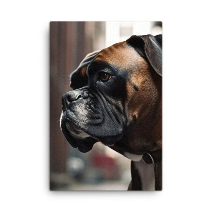 Boxer in the City Canvas - PosterfyAI.com