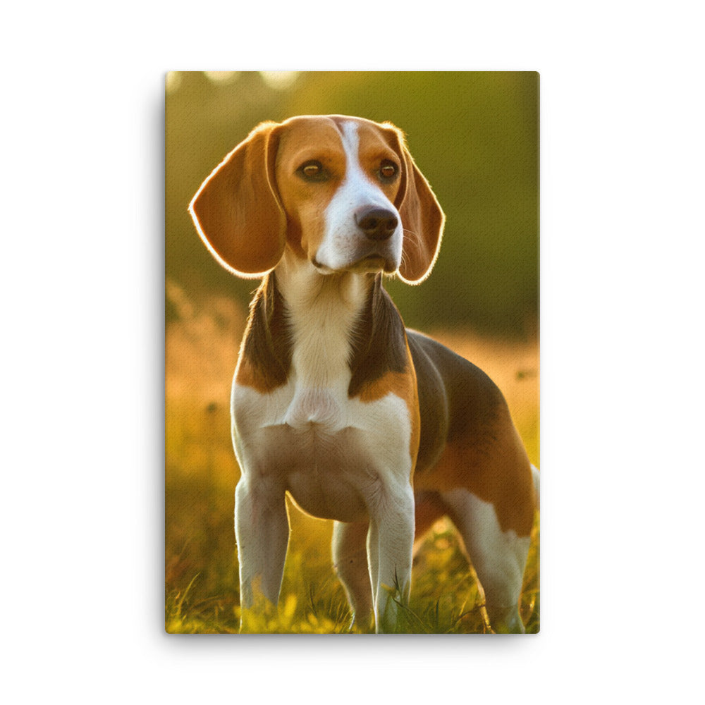 Beagle on the hunt Canvas - PosterfyAI.com