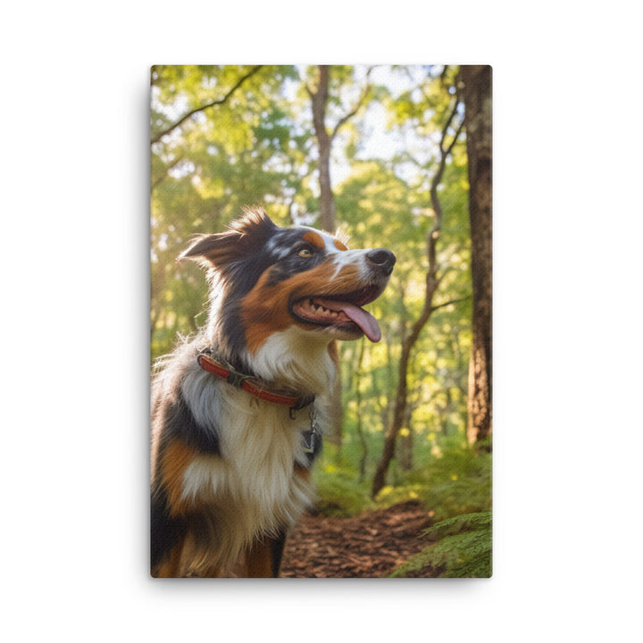 Australian Shepherd as it hikes Canvas - PosterfyAI.com