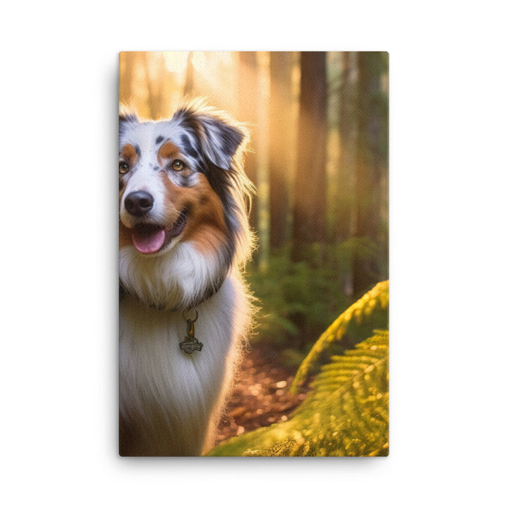 Australian Shepherd as it hikes Canvas - PosterfyAI.com