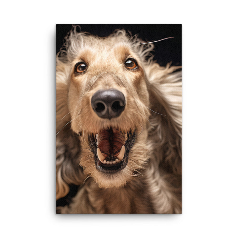 Afghan Hound in a playful mood Canvas - PosterfyAI.com