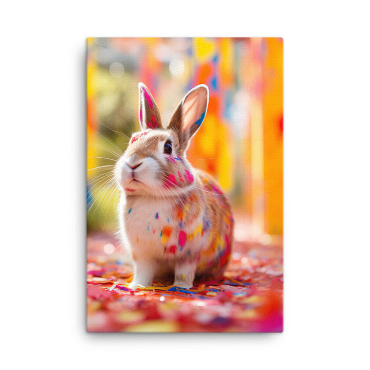 Playful English Spot Bunny Canvas - PosterfyAI.com