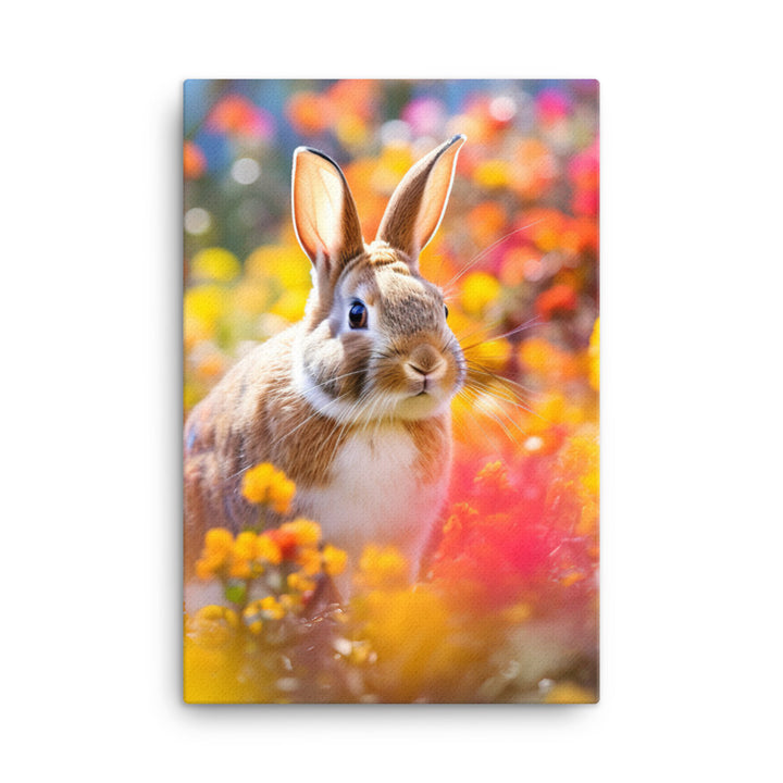 Playful English Spot Bunny Canvas - PosterfyAI.com