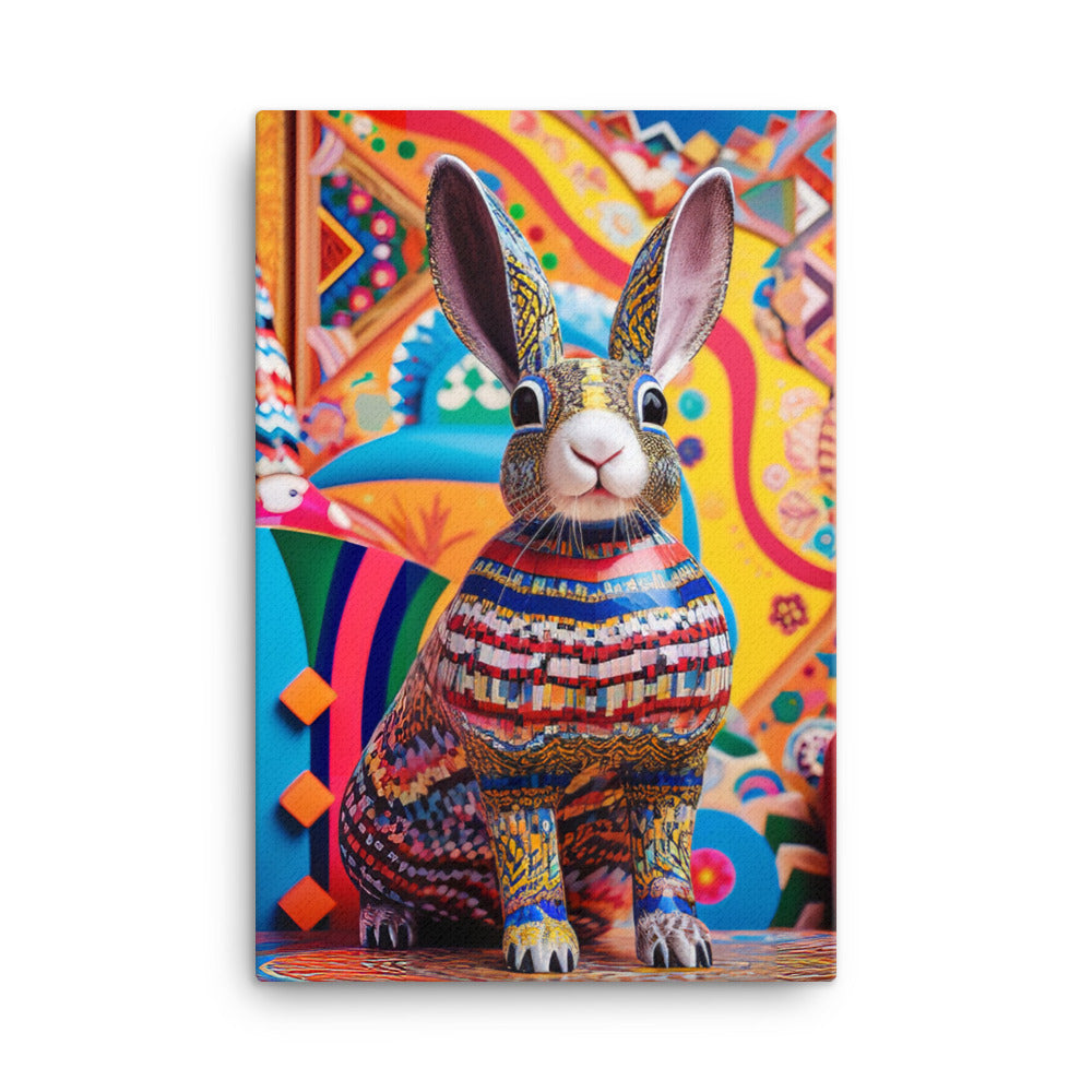 Playful English Spot Bunny Canvas - PosterfyAI.com