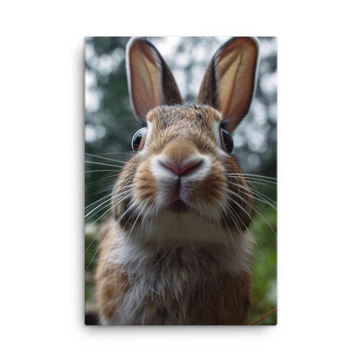 English Spot Bunnys Inquisitive Charms Canvas - PosterfyAI.com