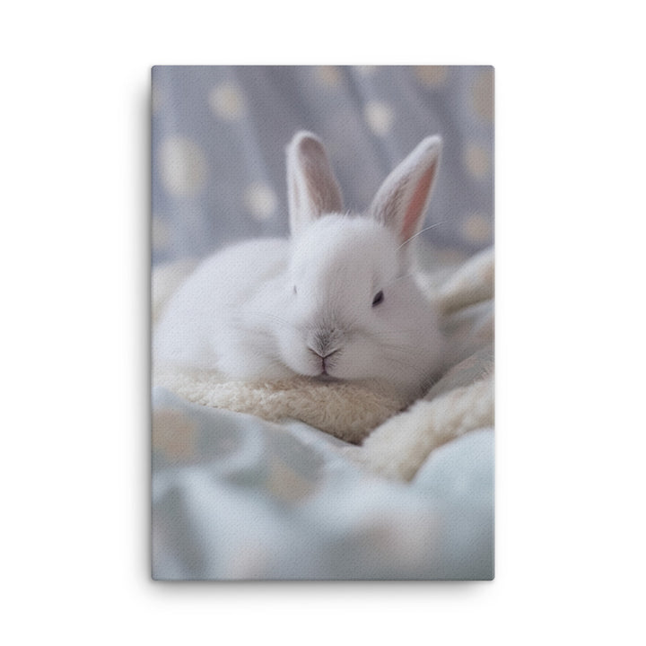 Mini Satin Bunny in Tranquil Bliss Canvas - PosterfyAI.com