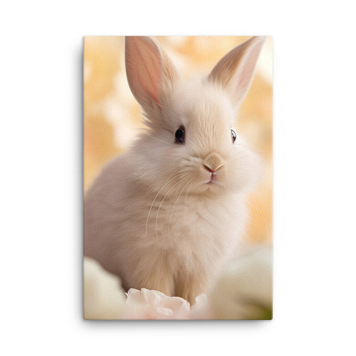 Mini Satin Bunny in Delicate Splendor Canvas - PosterfyAI.com