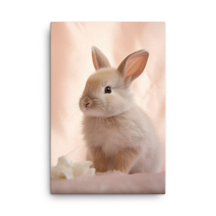 Mini Satin Bunny in Delicate Splendor Canvas - PosterfyAI.com