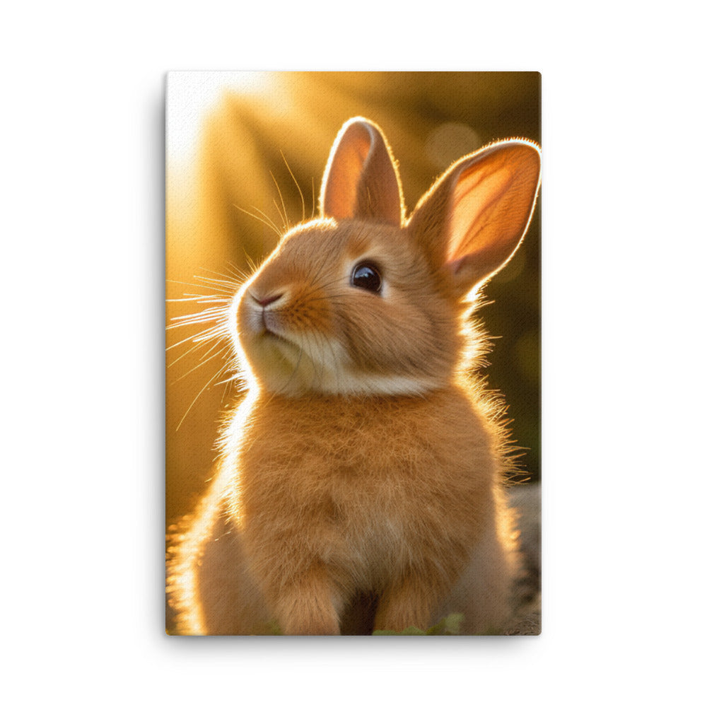 Adorable Tan Bunny Canvas - PosterfyAI.com