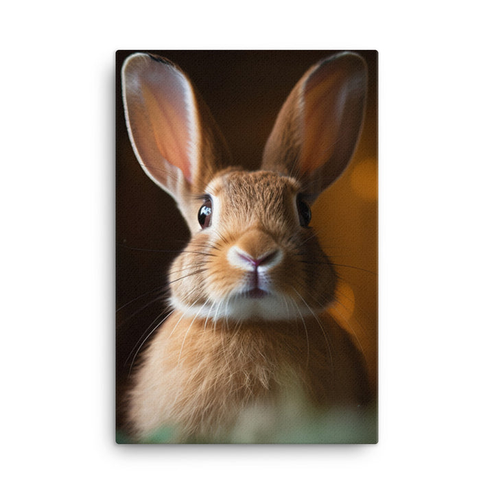 Tan Bunnys Playful Wonders Canvas - PosterfyAI.com