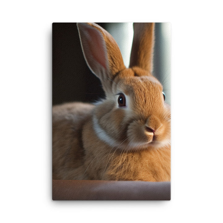 Rhinelander Bunny in a Cozy Setting Canvas - PosterfyAI.com