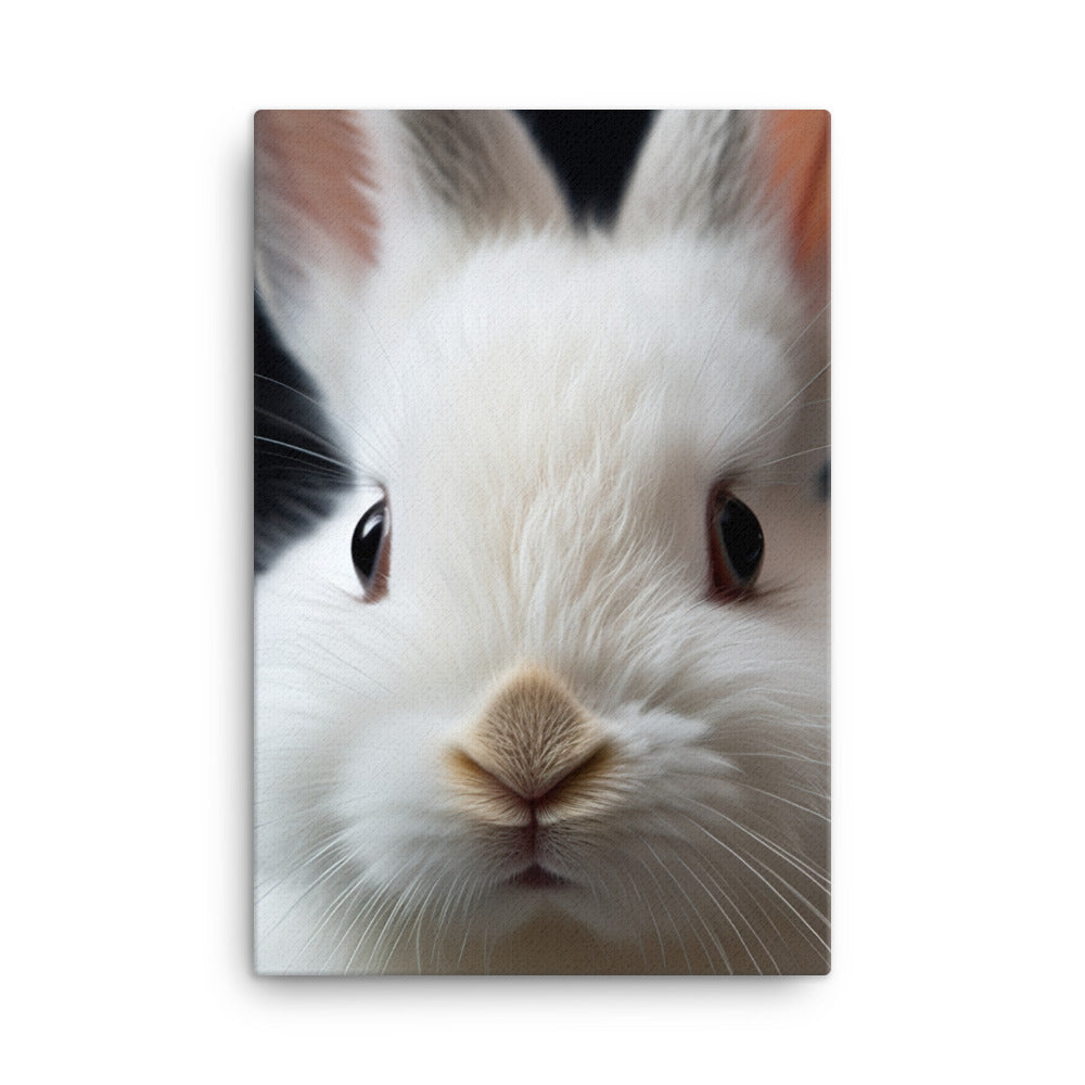 Charming Dwarf Hotot Bunny Canvas - PosterfyAI.com