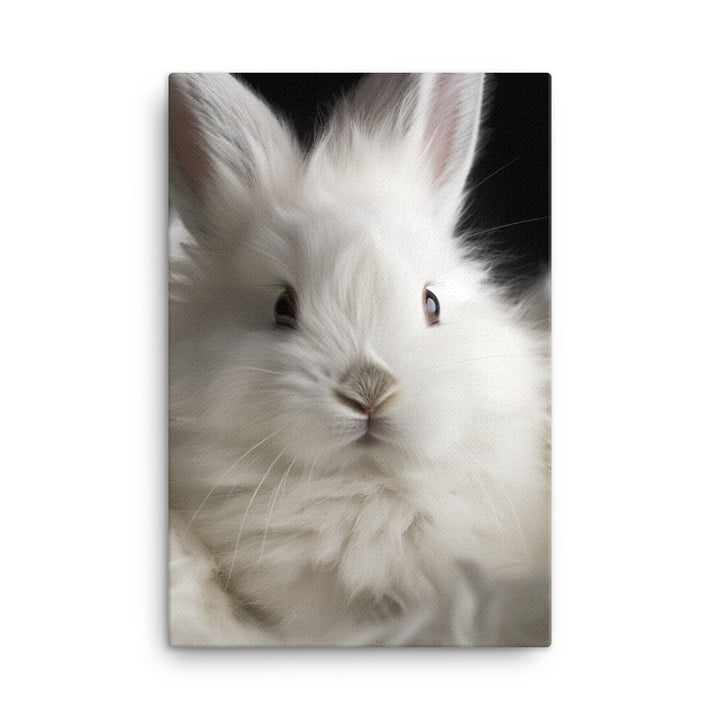 Adorable Satin Angora Bunny Canvas - PosterfyAI.com