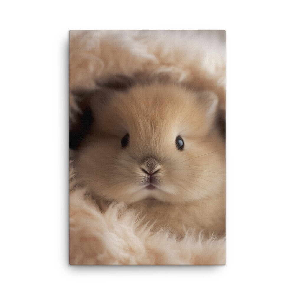 Adorable Jersey Wooly Bunny Canvas - PosterfyAI.com