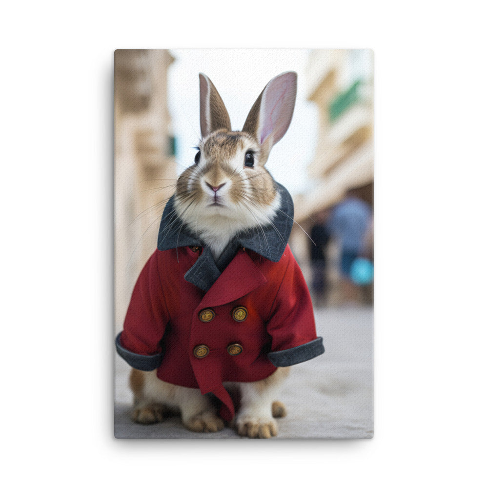 Havana Bunny with a Stylish Pose Canvas - PosterfyAI.com