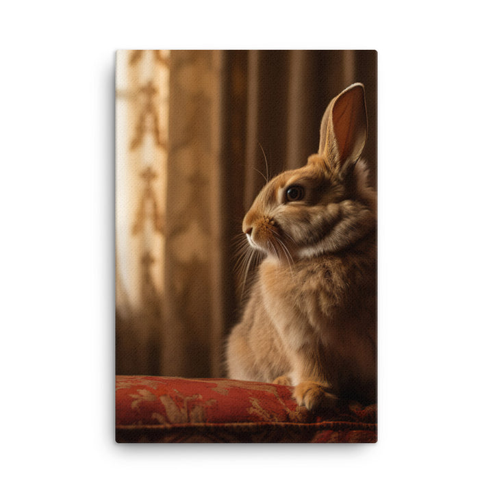 Britannia Petite Bunny in a Cozy Setting Canvas - PosterfyAI.com