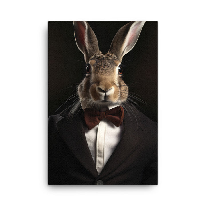 Belgian Hare with a Fashionable Pose Canvas - PosterfyAI.com