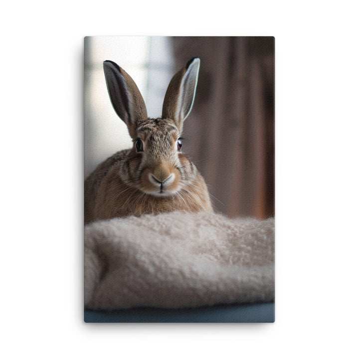 Belgian Hare in a Cozy Setting Canvas - PosterfyAI.com