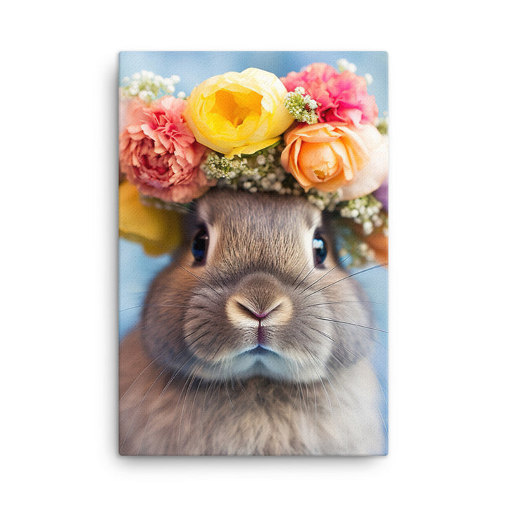 American Bunny with a Crown Canvas - PosterfyAI.com