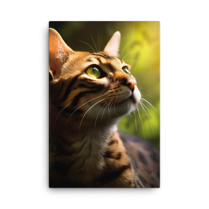 Wild Beauty of Ocicat Cat Canvas - PosterfyAI.com