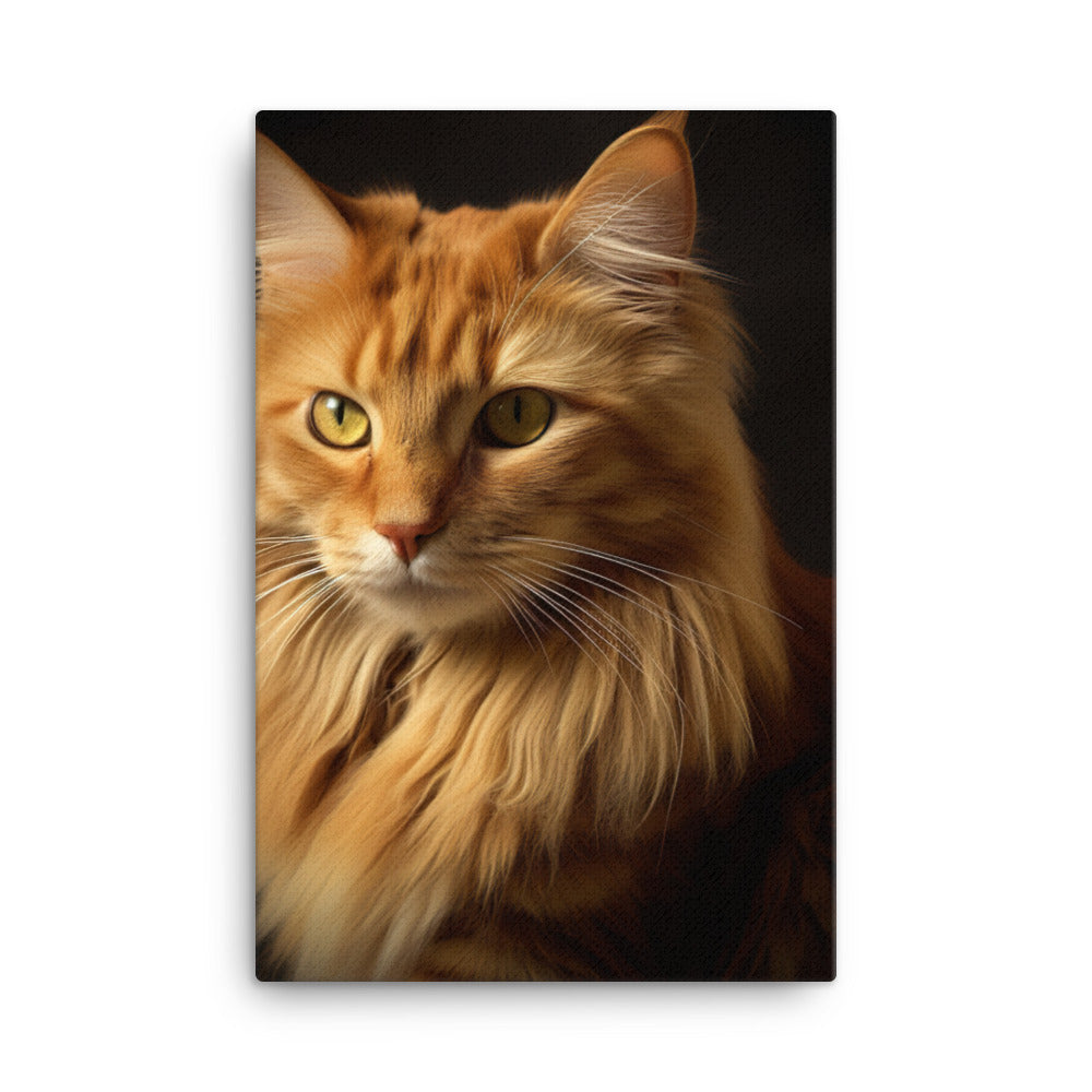 Timeless Appeal of Manx Cat Canvas - PosterfyAI.com