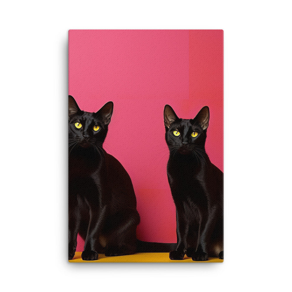 Striking Contrast of Bombay Cats Canvas - PosterfyAI.com