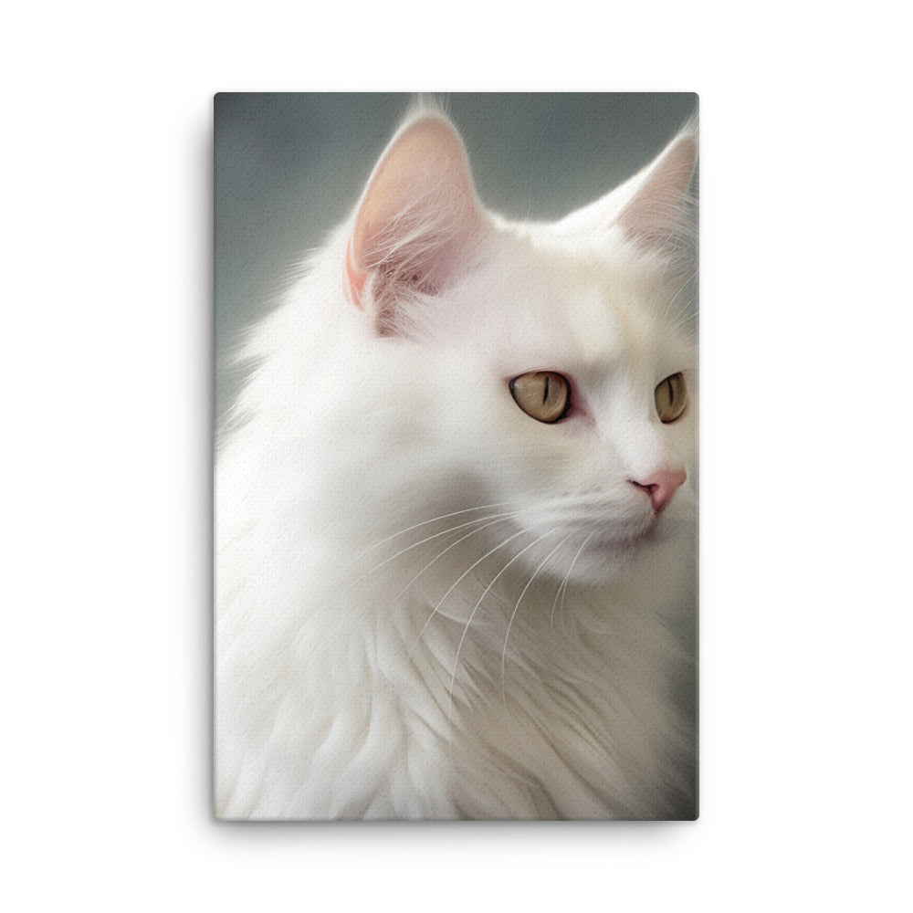 Turkish Angora Cat Canvas - PosterfyAI.com