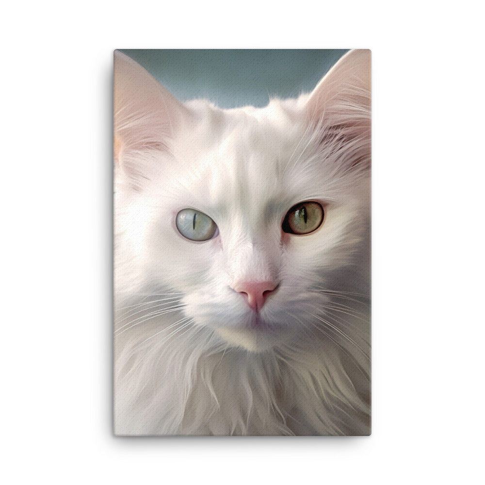 Turkish Angora Cat Canvas - PosterfyAI.com