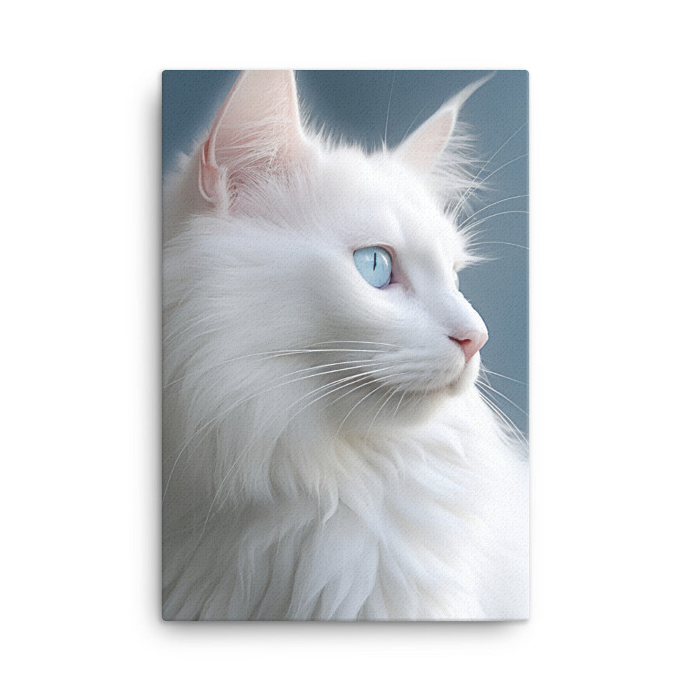 Turkish Angora Cat Canvas - PosterfyAI.com