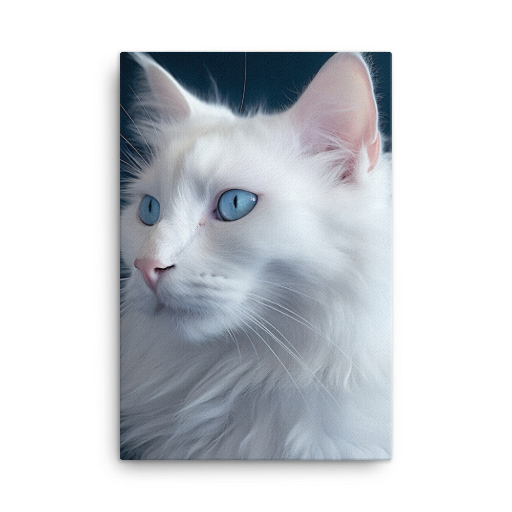 Turkish Angora Cat Canvas - PosterfyAI.com