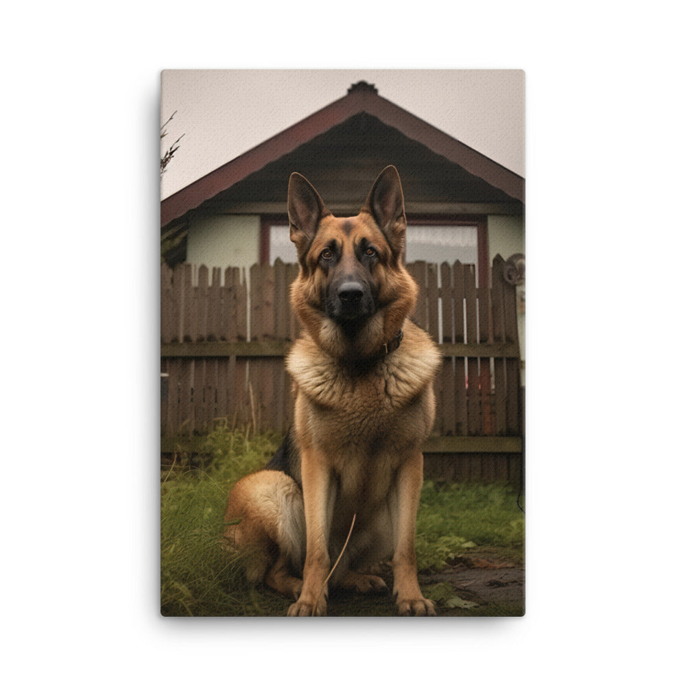 German Shepherd Canvas - PosterfyAI.com