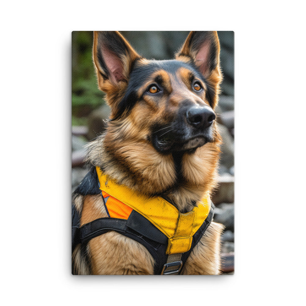 German Shepherd Canvas - PosterfyAI.com