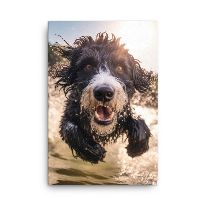 Portuguese Water Dog Canvas - PosterfyAI.com