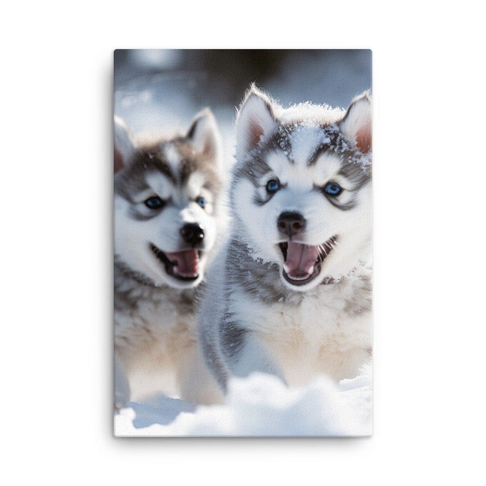 Siberian Husky Canvas - PosterfyAI.com