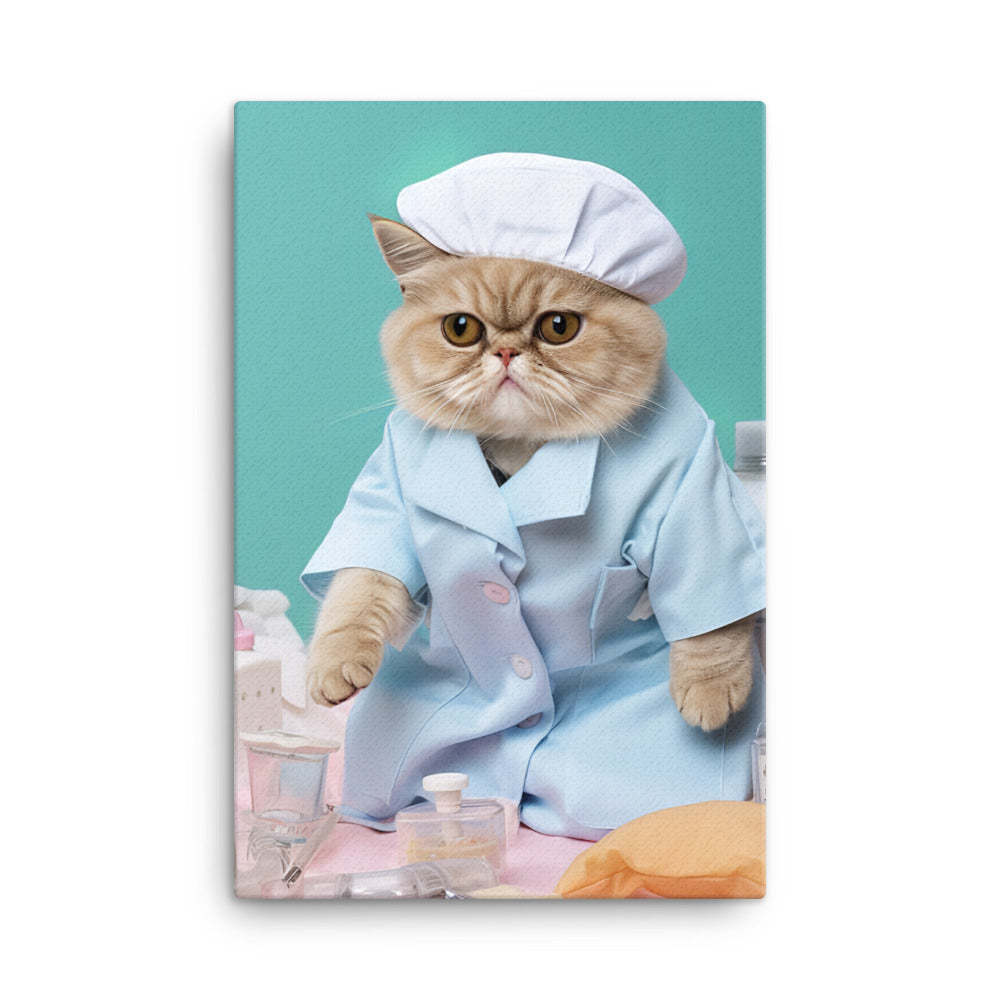 Exotic Shorthair Nurse Canvas - PosterfyAI.com