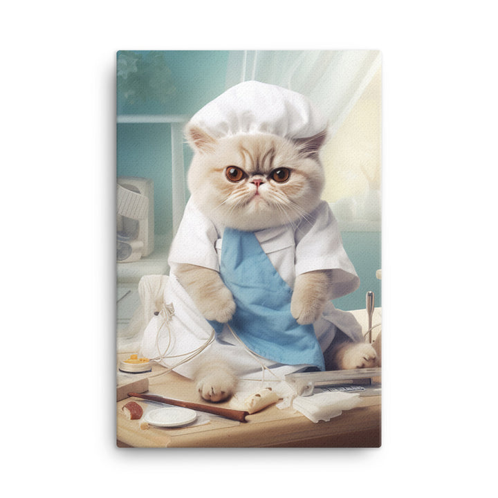 Exotic Shorthair Nurse Canvas - PosterfyAI.com