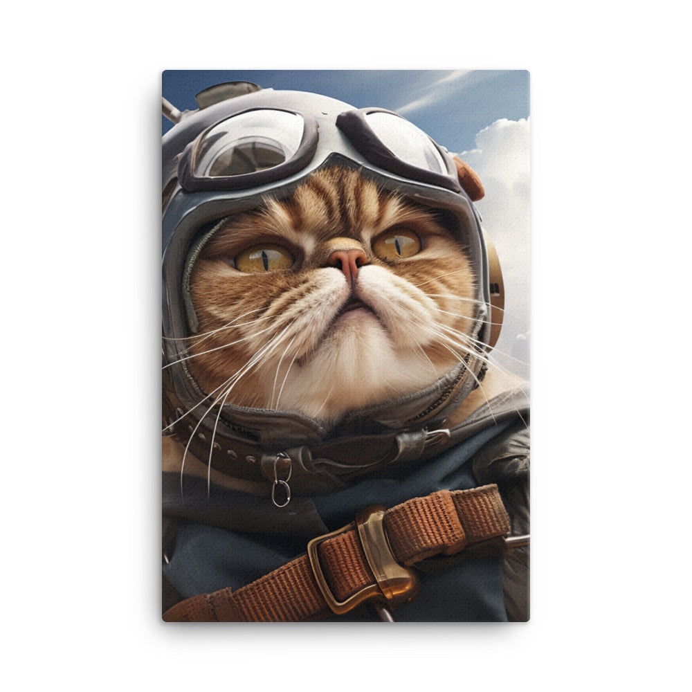 Exotic Shorthair Pilot Canvas - PosterfyAI.com