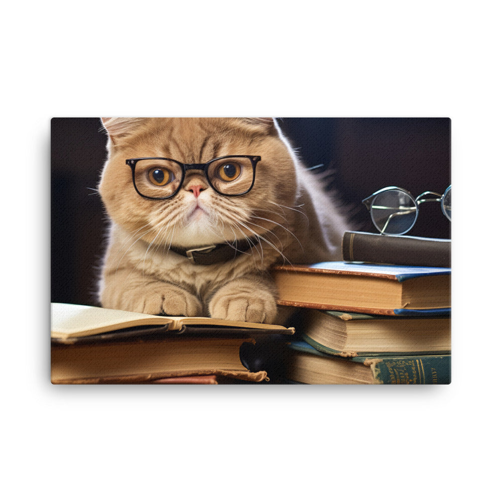 Exotic Shorthair Student Canvas - PosterfyAI.com