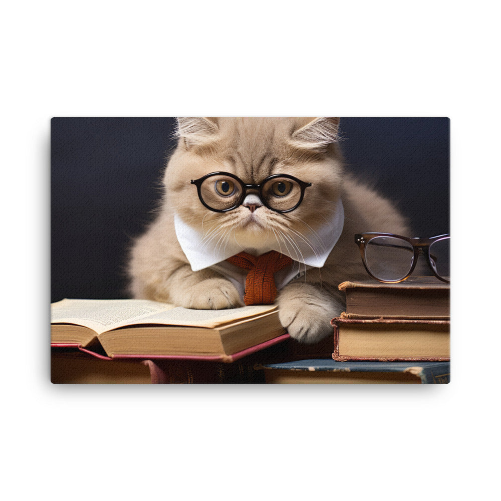 Exotic Shorthair Student Canvas - PosterfyAI.com