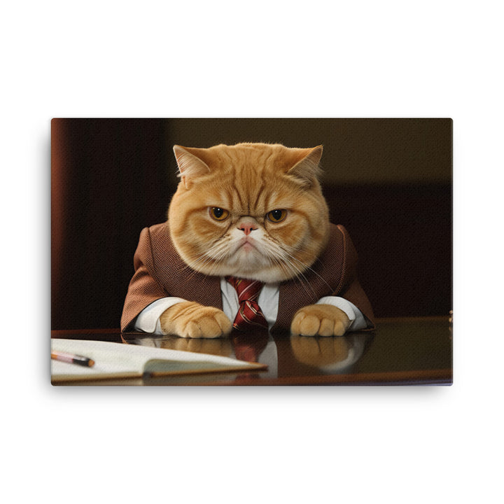 Exotic Shorthair Sales Consultant Canvas - PosterfyAI.com