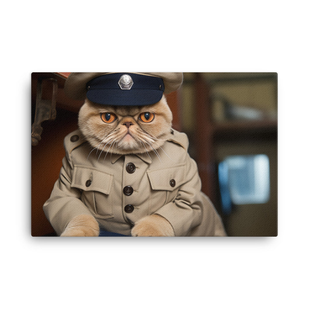 Exotic Shorthair Prison Officer Canvas - PosterfyAI.com