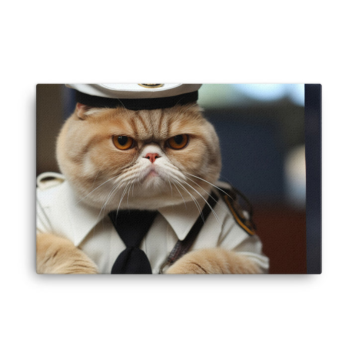 Exotic Shorthair Prison Officer Canvas - PosterfyAI.com