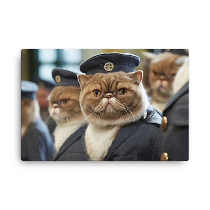 Exotic Shorthair Prison Officer Canvas - PosterfyAI.com