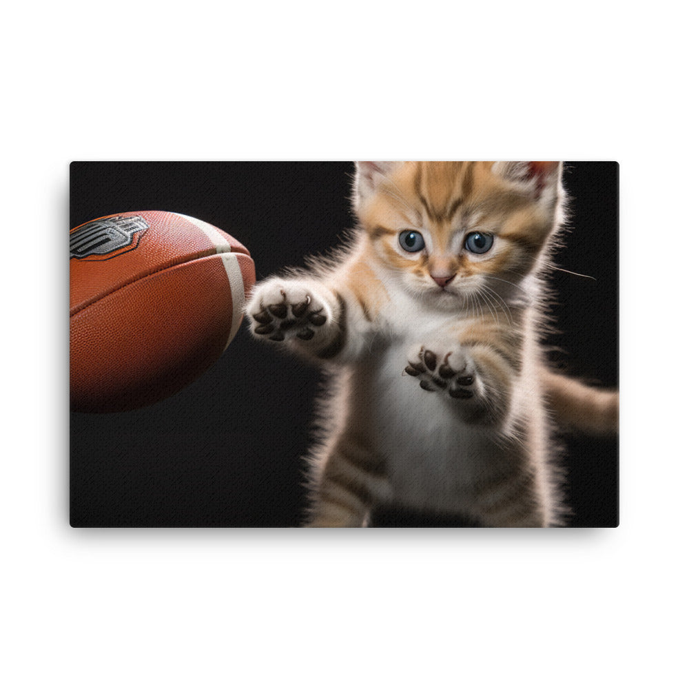 Exotic Shorthair Football Player Canvas - PosterfyAI.com