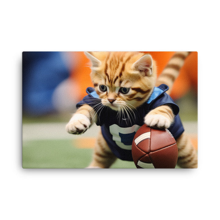 Exotic Shorthair Football Player Canvas - PosterfyAI.com